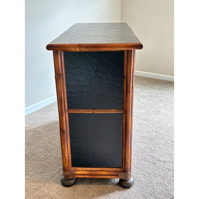 Brown Late 20th Century Baker Rattan 7 Drawer Bachelor Chest of Drawers For Sale - Image 8 of 10