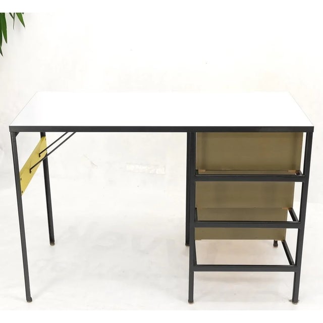Yellow & Black Steel Frame Desk Model 4111 by Nelson Herman