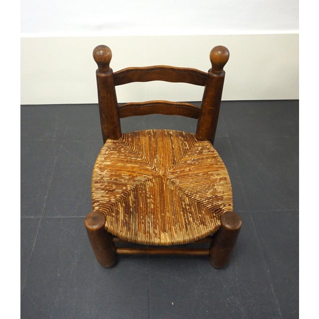1930s Low Fireplace Chair in French Wood, 1930s For Sale - Image 5 of 8