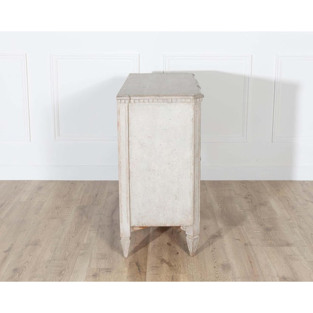 Mid 20th Century Mid 20th Century Gustavian Style Painted Chest of Drawers with Brass Handles For Sale - Image 5 of 10