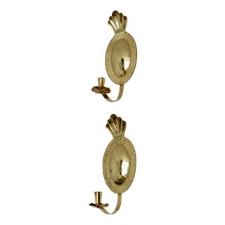 Mid-Century Swedish Hammered Brass Sconces by Sonja Nashult, 1957, Set of 2 For Sale