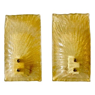 Wall Lighting in Murano Glass with Gold Incrustation from Mazzega, Italy, 1970s, Set of 2 For Sale