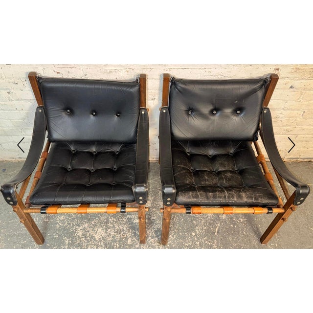 Rare Mid-Century Safari Chairs After Arne Norell For Sale - Image 9 of 15