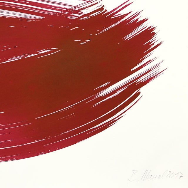 2010s The Red Cloth 130 - Minimalist Figurative Ink Painting on Paper Original Artwork by Bettina Mauel For Sale - Image 5 of 6