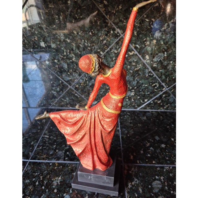 Early 20th Century Vintage Art Deco Style Bronze "Elegant Dancer" Sculpture – After d.h. Chiparus (Jg) For Sale - Image 5 of 7