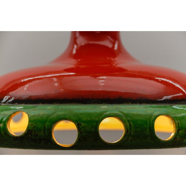 Large Handmade Ceramic Pendant Lamp, Italy, 1960s For Sale - Image 12 of 13