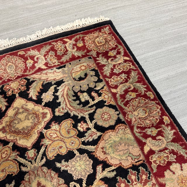 Indian 4ft 1in 6ft 6in Raj Villa Hand Woven Area Rug For Sale - Image 3 of 12