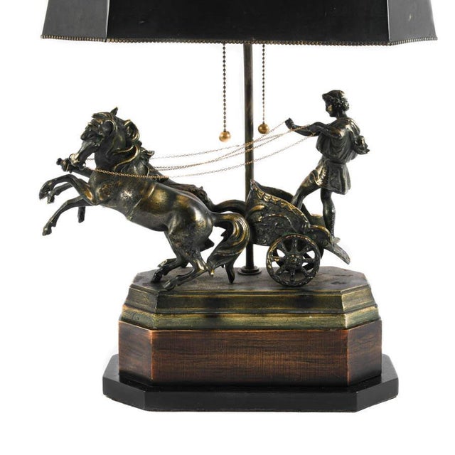 This Cast Metal Chariot and Rider Desk Lamp is a striking statement piece that merges classical inspiration with...
