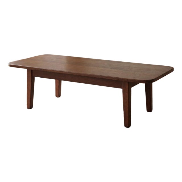 Vintage 1960s Mid-Century Modern Solid Teak Surfboard-Style Table Restored New For Sale