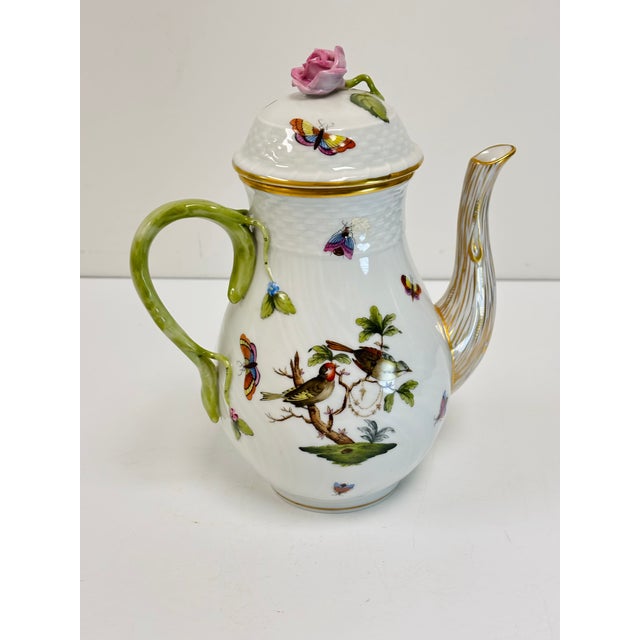 Traditional 1990s Herend Rothschild Bird Coffee Pot, Creamer and Mini (Sugar) Tureen - Set of 3 For Sale - Image 3 of 18
