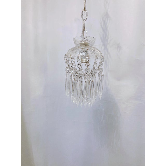 Vintage 1950s Layered Chandelier With Cut Glass Dish For Sale In New York - Image 6 of 6