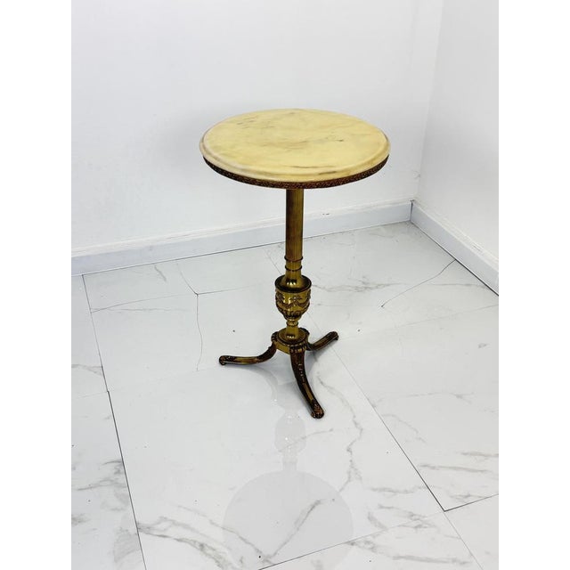 Italian Brass Coffee Table with Marble Top, 1950s For Sale - Image 6 of 10
