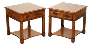 Burr Walnut Nightstands from Brights of Nettlebed