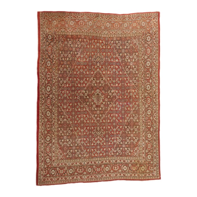 Antique Persian Mahi Tabriz Rug - 09'00 X 12'03 For Sale