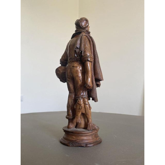 Late 20th Century Carved Wooden Fisherman Sculpture, Italy For Sale - Image 10 of 18