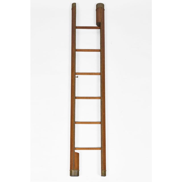 Leather Covered Pole Ladder For Sale - Image 10 of 10