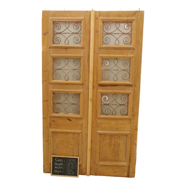Late 19th Century Double French Doors With Metal/Glass - A Pair For Sale