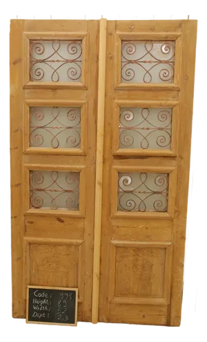 Late 19th Century Double French Doors With Metal/Glass - A Pair