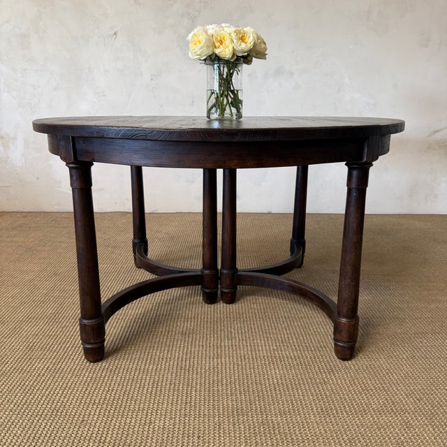 Mid-Century Modern Canterbury Reclaimed Elm Dining Table – Rich Walnut Finish For Sale - Image 3 of 14