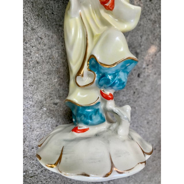 Hand Painted Porcelain Asian Couple Figurines- a Pair For Sale In Charleston - Image 6 of 9