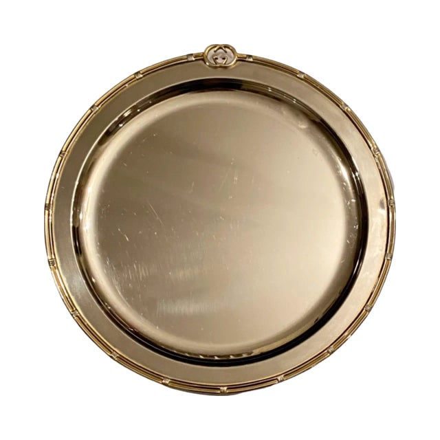 Vintage Gucci Silverplate Bar Cocktail Serving Tray Italy For Sale - Image 10 of 11