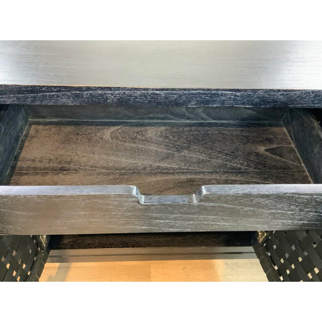 Modern Black Cerused Oak Finished Four Door Credenza For Sale - Image 4 of 10