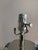 No longer available in retail -- Limited edition. Cross hatch blue and white Table Lamp with silver accents and clear base