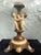 1920s Vintage Bohemian Style Opal Glass Tazza With Green Trim on Cherub Pedestal Base For Sale - Image 5 of 12