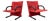 Postmodern T Line Lounge Chairs in Red Alcantara by Arflex,, Italy, 1982, Set of 2 For Sale