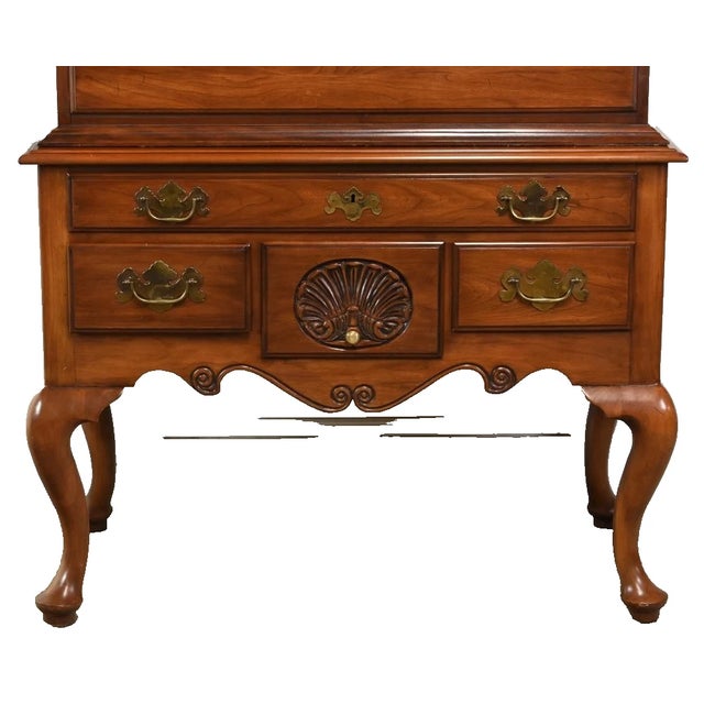 Store Item: Henkel Harris Queen Anne Philadelphia Style Bonnet Top Wild Cherry Highboy Description: Interpreted from...