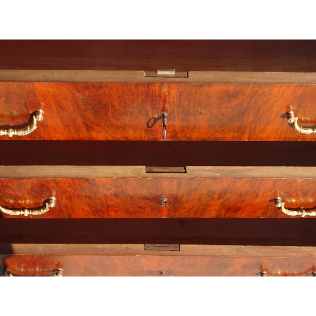 Antique Restoration Chest of Drawers in Mahogany Veneer with White Marble Top For Sale - Image 14 of 18