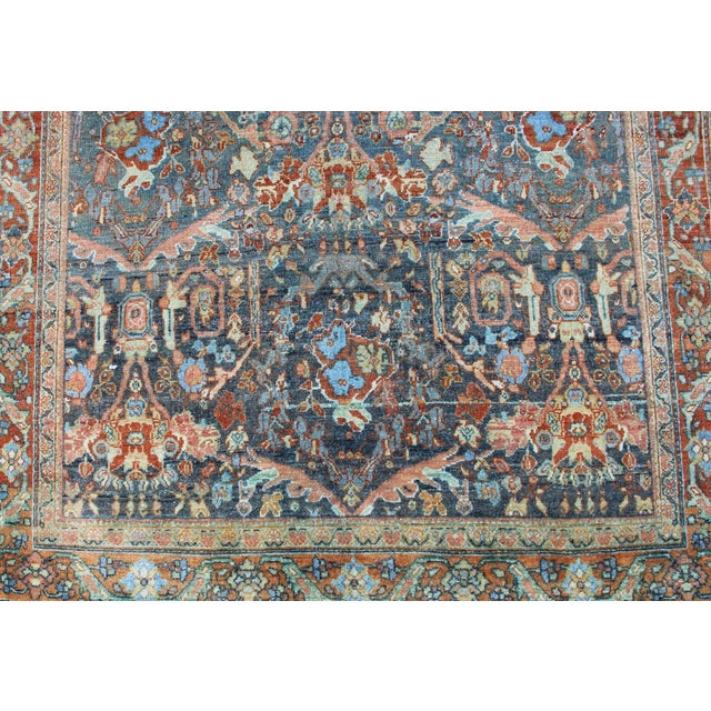 Textile All-Over Design Antique Persian Tabriz Rug With Flowing Florals For Sale - Image 7 of 11