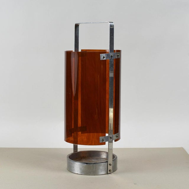 Vintage Metal and Acrylic glass Umbrella Stand by Fontana Design For Sale - Image 5 of 8