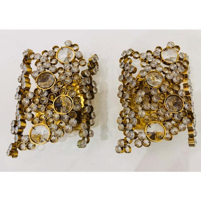 1960s Mid Century Modern Palwa Austrian Crystal Wall Lamps - a Pair For Sale - Image 14 of 15