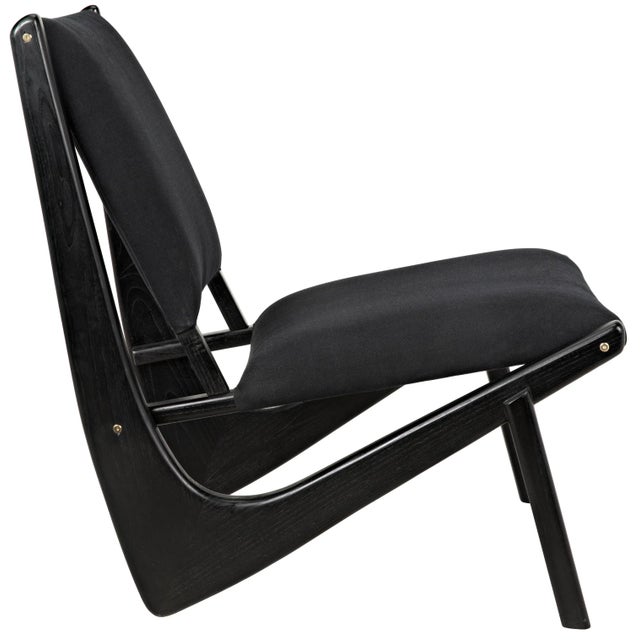 NOIR Boomerang Chair, Charcoal Black For Sale In Los Angeles - Image 6 of 8
