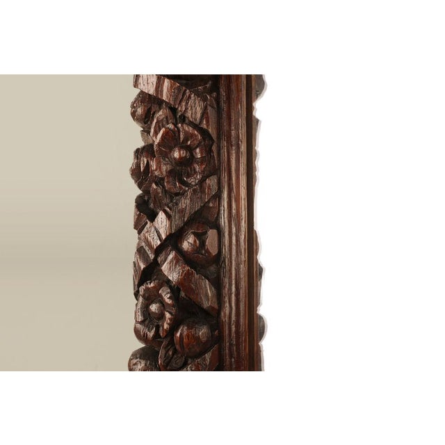 Large Baroque Hand Carved Oak Mirror, France, 1800s For Sale - Image 9 of 11