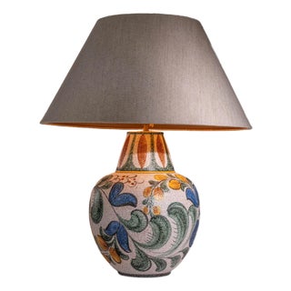 1970s Germany Blue Ceramic Table Lamp For Sale