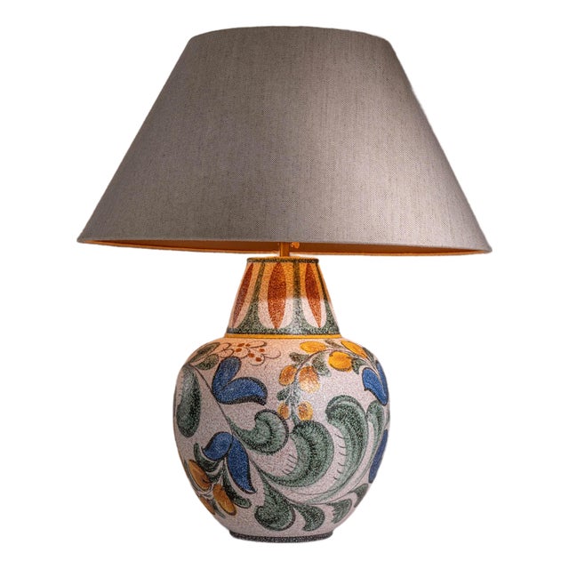 1970s Germany Blue Ceramic Table Lamp For Sale
