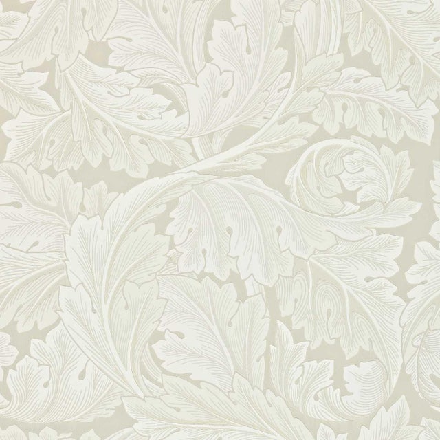 Morris & Co Acanthus Wallpaper in Chalk For Sale
