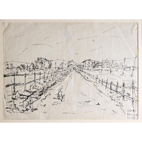 China ink drawing on paper. Hand signed and dated. Authenticated and signed in 1992 . Good condition. This piece is...