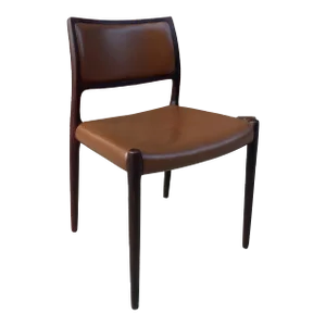 1960s Vintage Niels Moller for J.L. Moller Model 80 Rosewood and Leather Chair