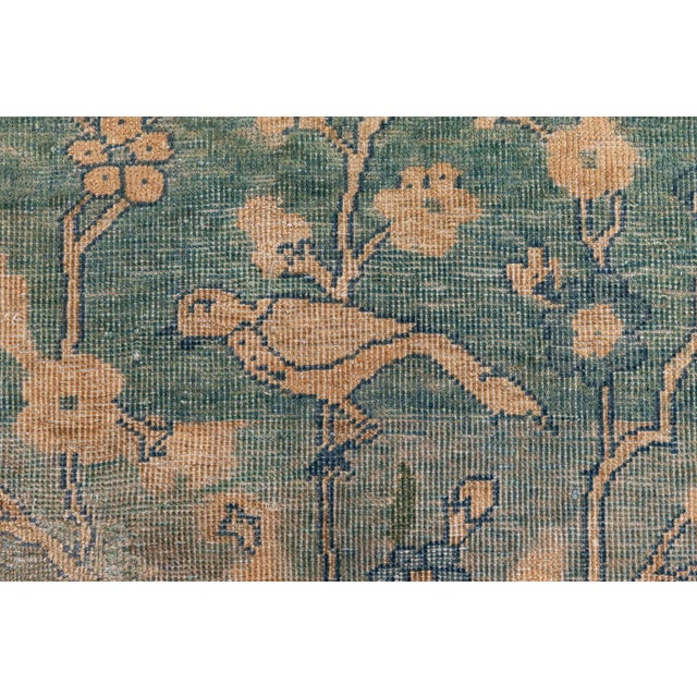 Beige Fine Antique Indian Handmade Wool Rug For Sale - Image 8 of 9