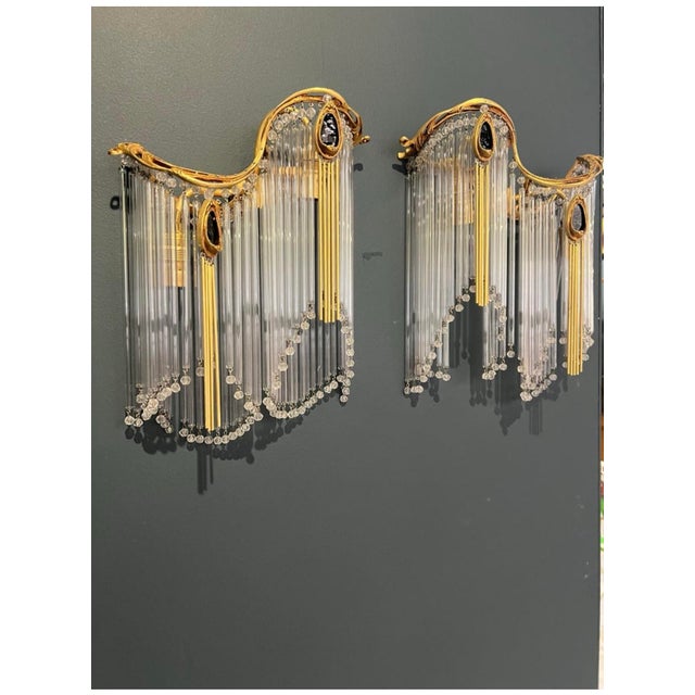 Pair of 1980s Art Nouveau Wall Lamp in the Art Nouveau Style of Hector Guimard For Sale In New York - Image 6 of 7