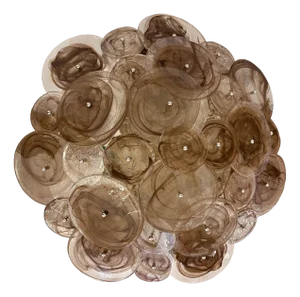 Venied-Brown Disks Murano Glass Flush Mount by Simoeng