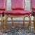 Mid 20th Century Tacked Red Vinyl & Fruitwood French Louis XV Fauteuil Dining Chairs - Set of 3 For Sale In Philadelphia - Image 6 of 17