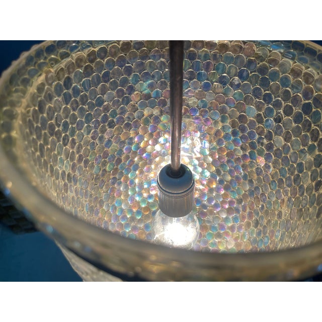 Vintage Iridescent Glass Mosaic Pendant Light with Bronze Fittings, 1960s For Sale - Image 11 of 16