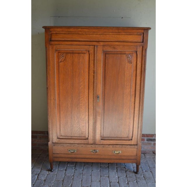 Antique Oak Girls Wardrobe For Sale - Image 9 of 10