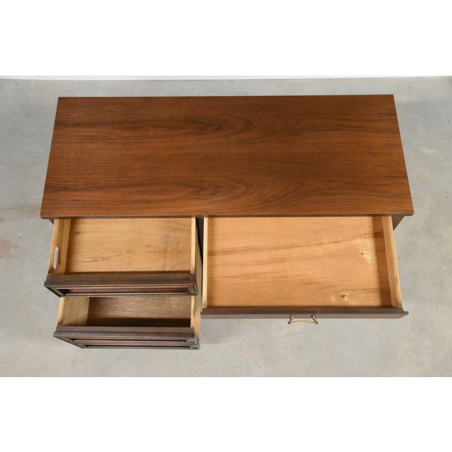 1960s Restored Walnut Mid Century Desk by Pepplers Furniture For Sale - Image 9 of 11