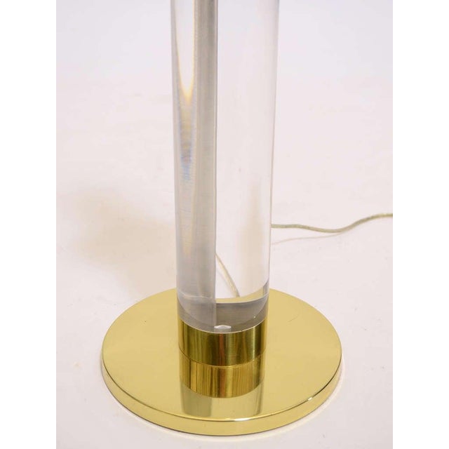 Metal 1970s Mid Century Modern Lucite and Brass Table Lamp by Frederick Cooper For Sale - Image 7 of 9