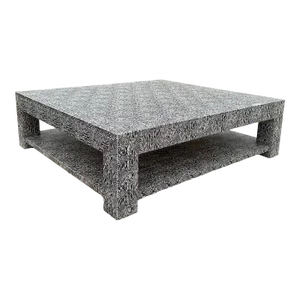 Late 20th Century Modern Low Profile Faux Black Snakeskin Coffee Table